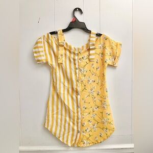 Manila grace yellow floral top for girls